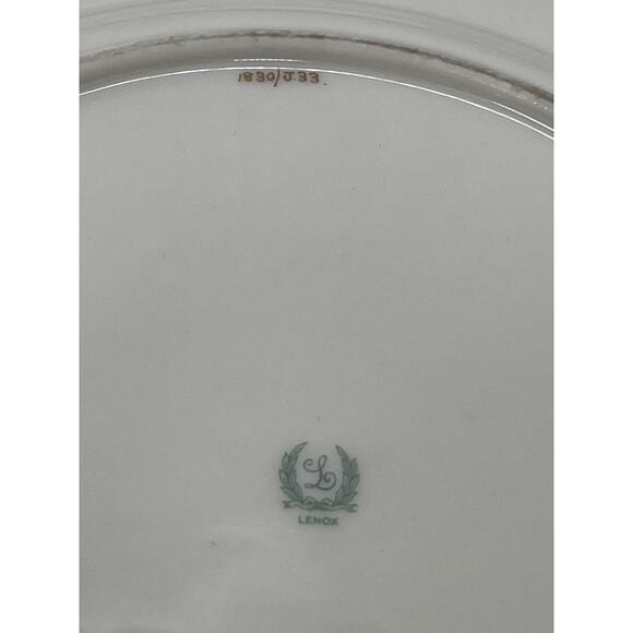 Set 5 Lenox Tuxedo Dinner Plates Gold Rim J-33 Ovington Bros Green Backstamp - Picture 14 of 16